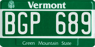 VT license plate BGP689