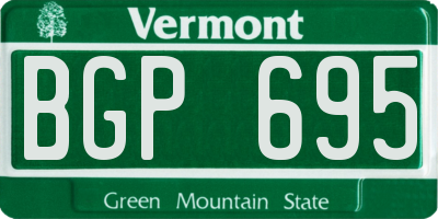 VT license plate BGP695