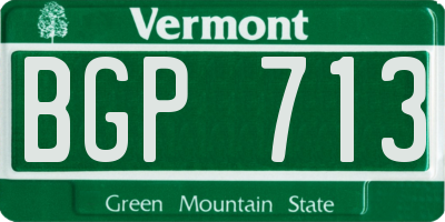 VT license plate BGP713