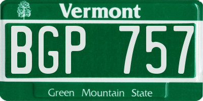 VT license plate BGP757