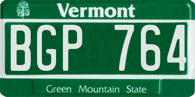 VT license plate BGP764