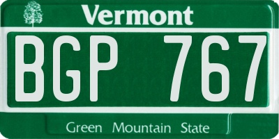 VT license plate BGP767
