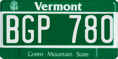 VT license plate BGP780