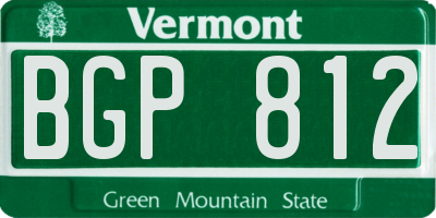 VT license plate BGP812