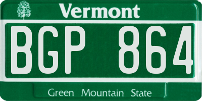VT license plate BGP864