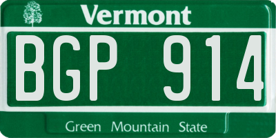 VT license plate BGP914