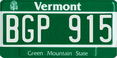 VT license plate BGP915