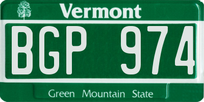 VT license plate BGP974