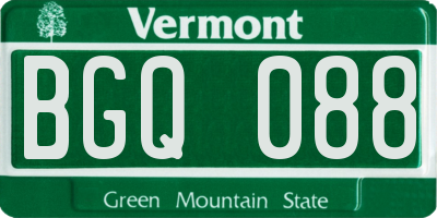 VT license plate BGQ088