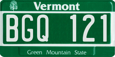 VT license plate BGQ121