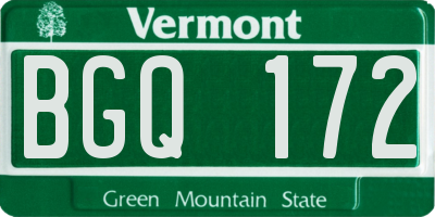VT license plate BGQ172