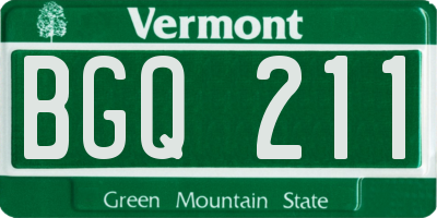 VT license plate BGQ211