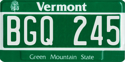 VT license plate BGQ245