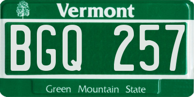 VT license plate BGQ257