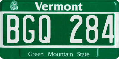 VT license plate BGQ284