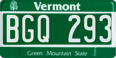 VT license plate BGQ293