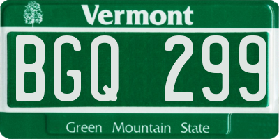 VT license plate BGQ299