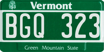 VT license plate BGQ323
