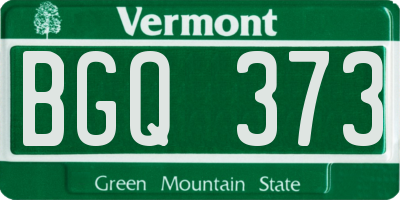 VT license plate BGQ373