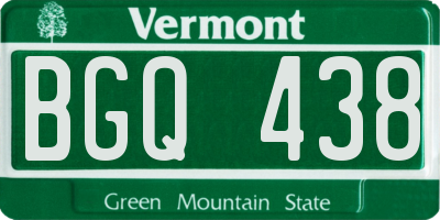 VT license plate BGQ438