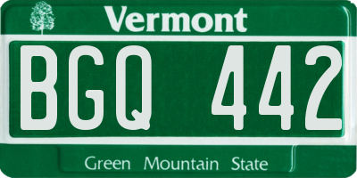 VT license plate BGQ442