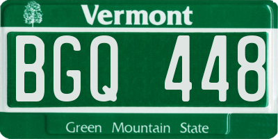 VT license plate BGQ448