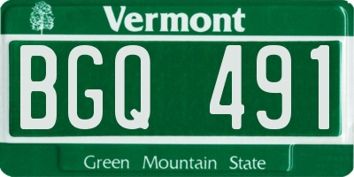 VT license plate BGQ491