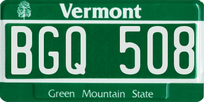 VT license plate BGQ508