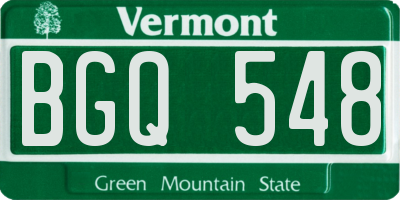 VT license plate BGQ548