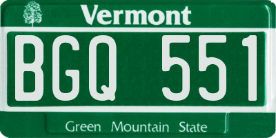 VT license plate BGQ551
