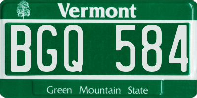 VT license plate BGQ584