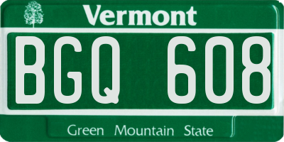 VT license plate BGQ608