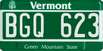 VT license plate BGQ623