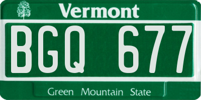 VT license plate BGQ677