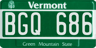 VT license plate BGQ686