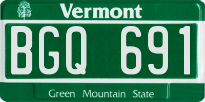 VT license plate BGQ691