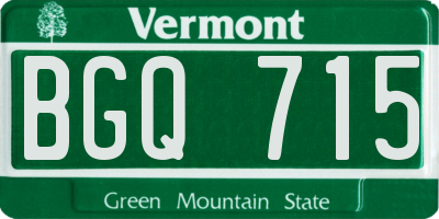 VT license plate BGQ715