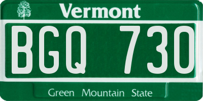 VT license plate BGQ730