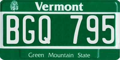 VT license plate BGQ795