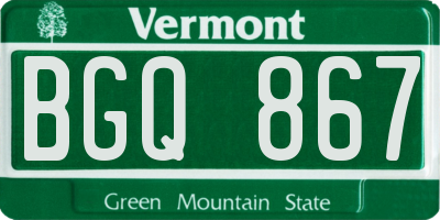 VT license plate BGQ867