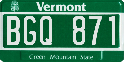 VT license plate BGQ871