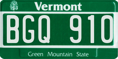 VT license plate BGQ910