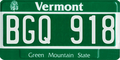 VT license plate BGQ918