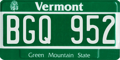 VT license plate BGQ952