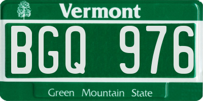 VT license plate BGQ976