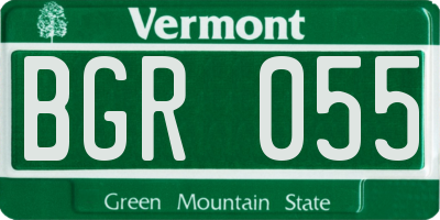 VT license plate BGR055