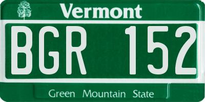 VT license plate BGR152