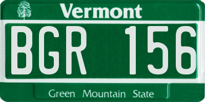VT license plate BGR156