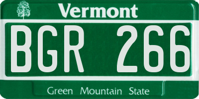 VT license plate BGR266