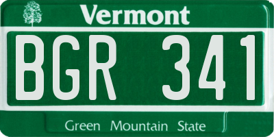 VT license plate BGR341